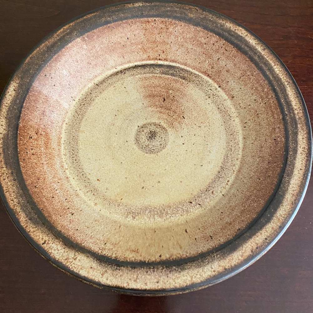 Stoneware Pottery Pie Plate with a Natural Glazed Earthy Aesthetic